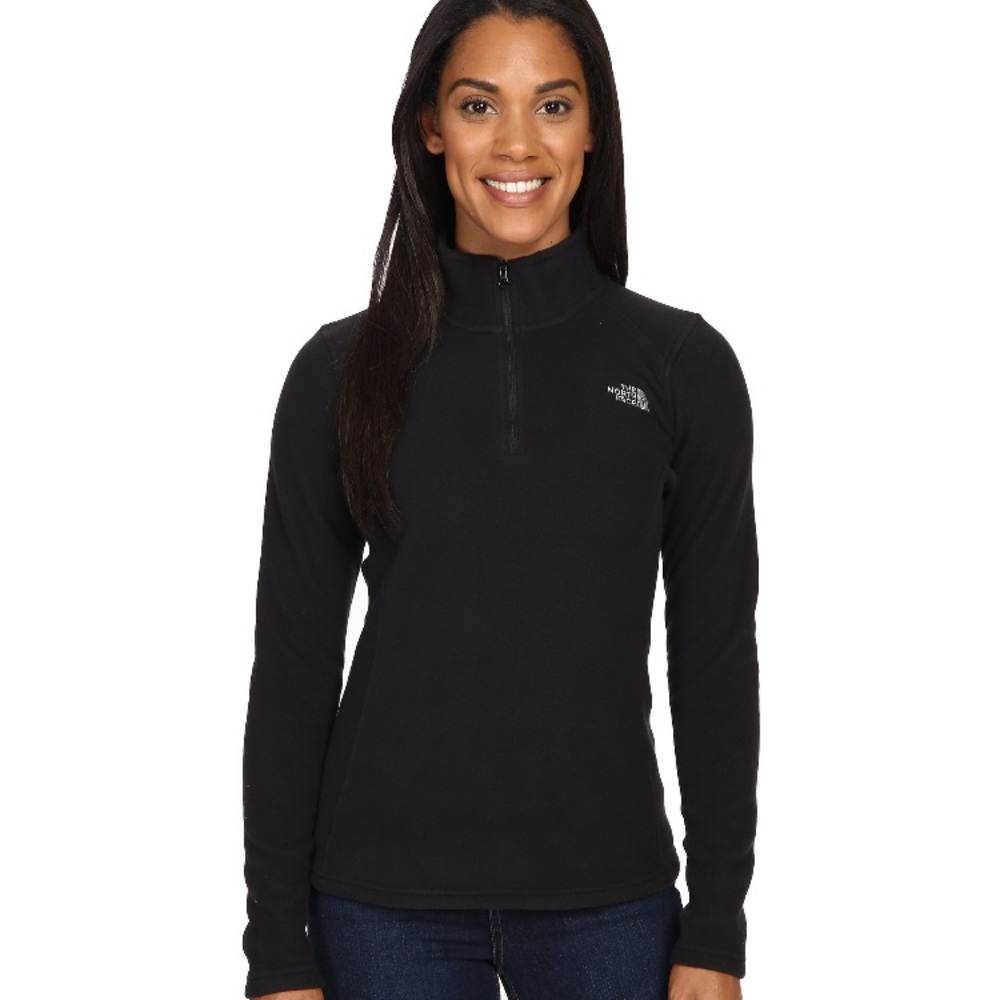 Plain black women’s zip up north face